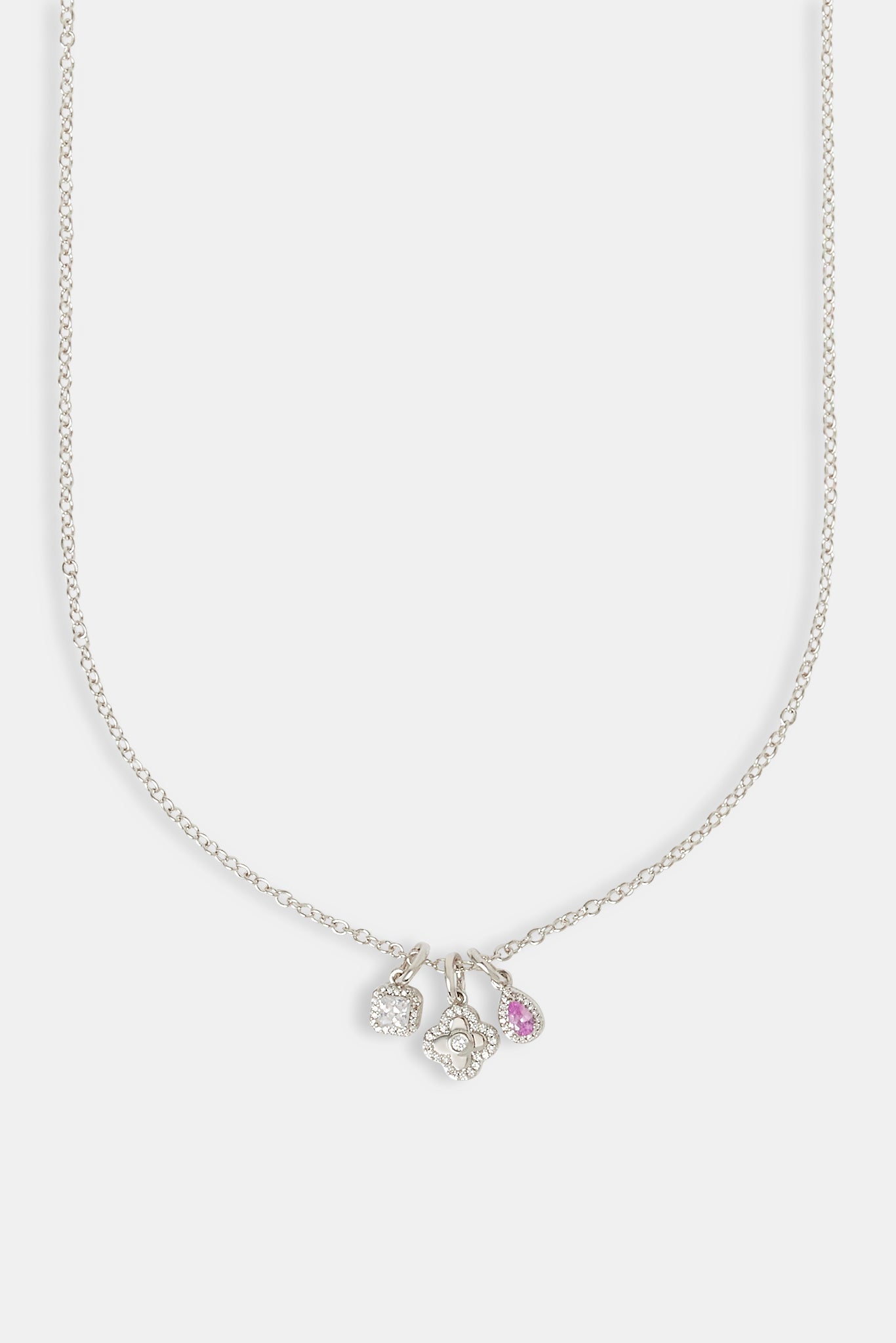 Triple Motif and Multi Gem Necklace - 10mm